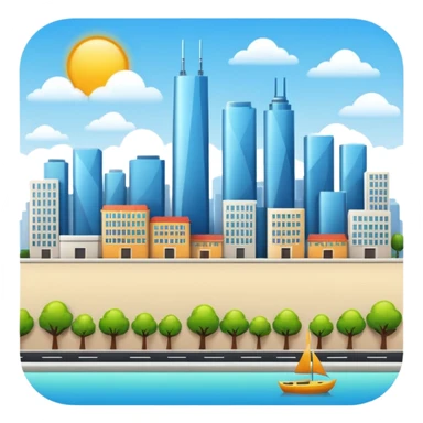 city sunny day sticker