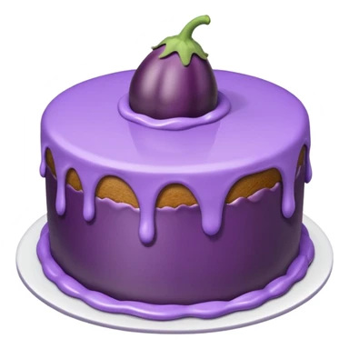 Cake with eggplant sticker