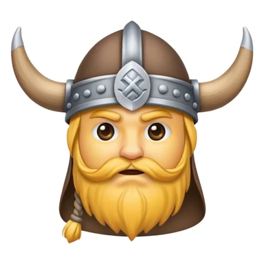 Sick emoji wearing a viking hat sticker
