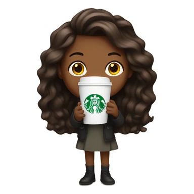 Girl holding Starbucks  sticker