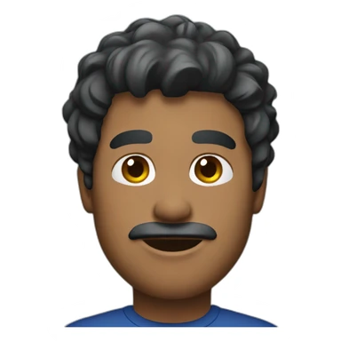 man dark blue shirt with key sticker