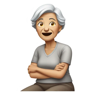 Grandma having pain in back sticker
