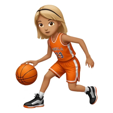 basketball playing girl sticker