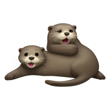 Otter being woken up by an otter sticker