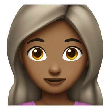 girl with brown skin black hair very pretty  sticker