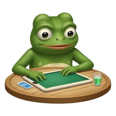 pepe frog emoji for discord, holding a table that says  "For the pool".
table is like at a protest.
Face is 'yikes' like.
no additional elements, no background sticker