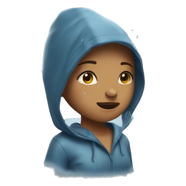 The girl got soaked in the rain sticker