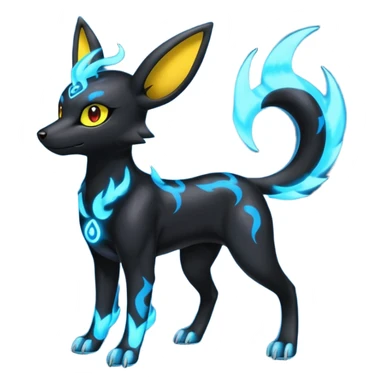 Houndoom-Electrike-Umbreon-Fakémon-hybrid-creature (full body)  sticker