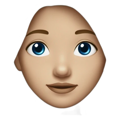 Andella girl blue hair smooth White skin long hair light brown eyes sticker