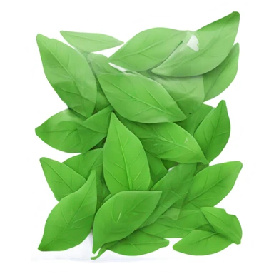 Crushed up green leaves in a ziplock bag sticker
