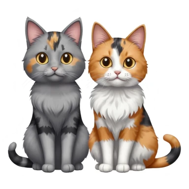 Grey cat and an calico cat together  sticker