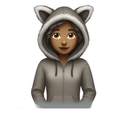 Girl in raccoon costume sticker