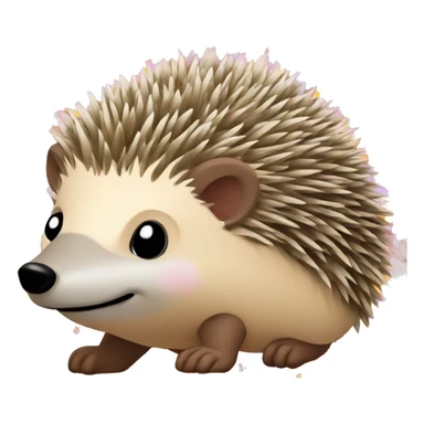 hedgehog with back in flowers sticker