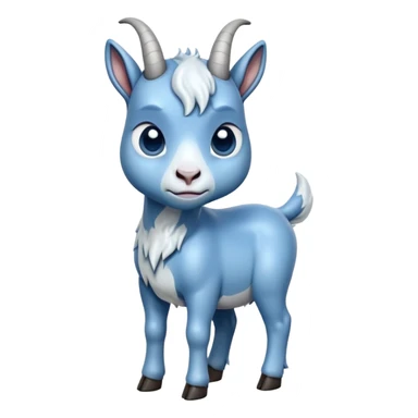 Very Sad-crying with tears-cute-small-full body-blue goat-head tilted back sticker