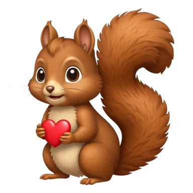 Squirrel with acorn and heart eye sticker