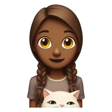 Brownie girl with cat sticker