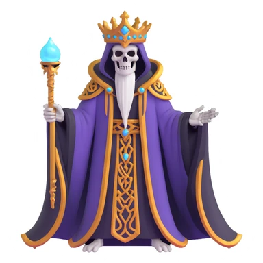 dark undead lich overlord commanding skeletal servants sticker