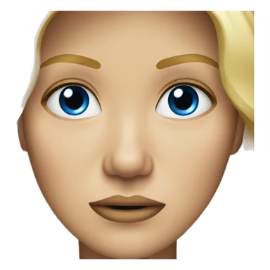 Blonde woman blue eyes frowning  sticker