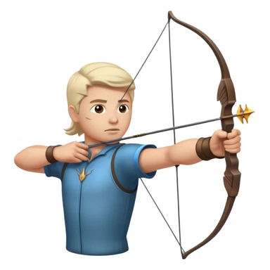 un archer avec un cible en arriere plans sticker