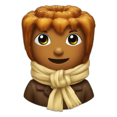 a cannelé with a scarf sticker