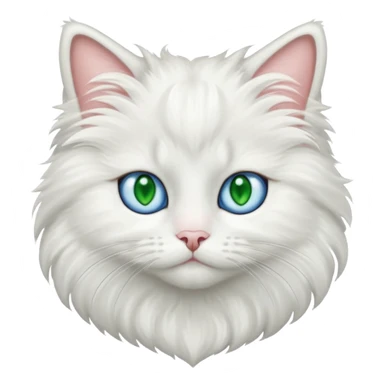 white angora with blue and green eyes sticker