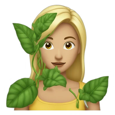 femme entourée de plantes sticker