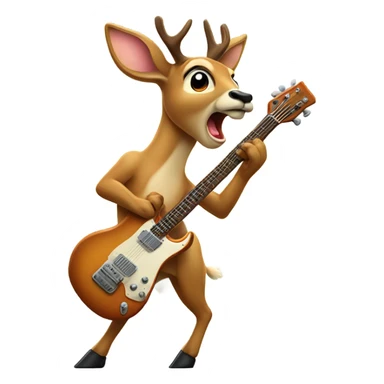 Deer playing electric guitar sticker