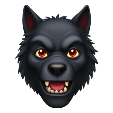 black werewolf with red eyes sticker