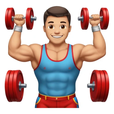 Strongman with Weights in circus sticker