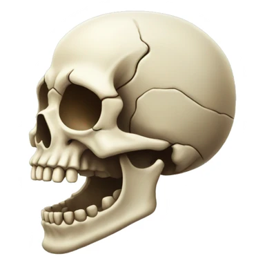 The skull emoji but its jaw is wide open sticker