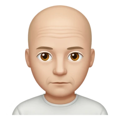 powder white skin bald man shirt sticker
