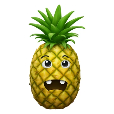 Pineapple with face sticker