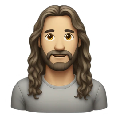 Man with long hairs and beard sticker