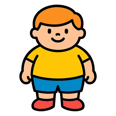 color outline icon of a big boy character sticker
