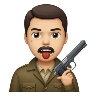 Gun in the mouth sticker