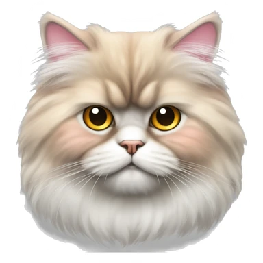 fluffy Persian cat. color: white and head, ears and area in the area of ​​the right eye gray-red color. eye amber color. nose pink color sticker