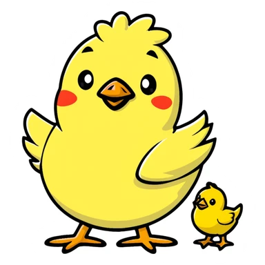 chicken with baby chicks sticker