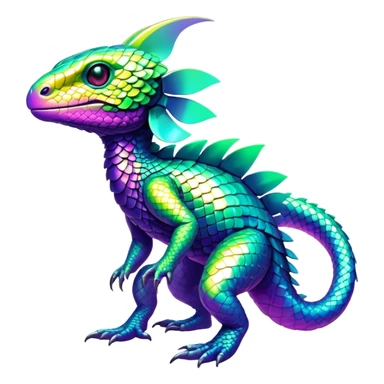 Tropical futuristic lush cool edgy neon Fionbri-Vernid-Elgyem-creature (full body) sticker