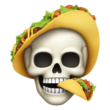 Skull eating a taco sticker
