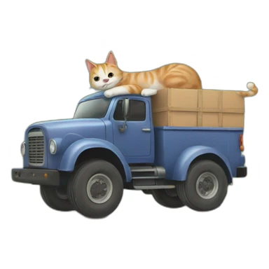 cat-riding-truck sticker