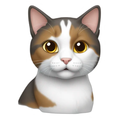 cat tricolor white gray a little brown sticker