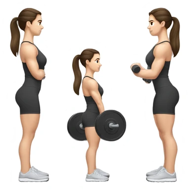 brunette white girl doing barbell back squats  sticker