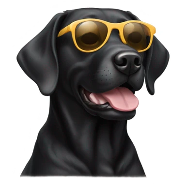 Black lab wearing sunglasses sticker