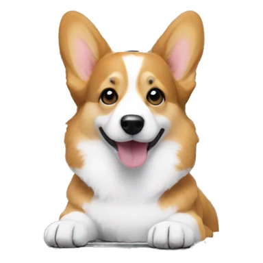 Black&White corgis that works with laptop sticker