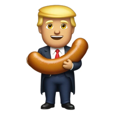 trump-holding-his-sausage sticker