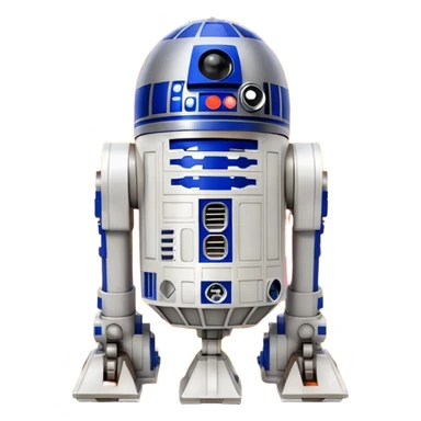 R2D2 surrounded by fire sticker