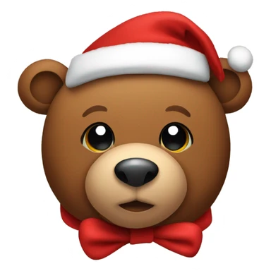 Brown Teddy bear Christmas with a cute Christmas hat  sticker