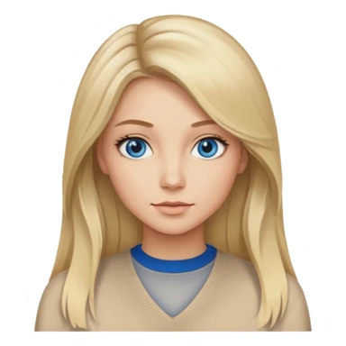 Blonde  balayage long hair Like Rapunzel Trend
women blue eyes  beige sweater sticker