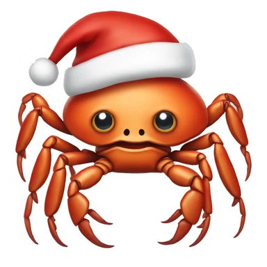 Crab with Santa hat sticker