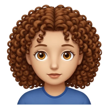 Nano con capelli ricci marroni, occhi marroni sticker